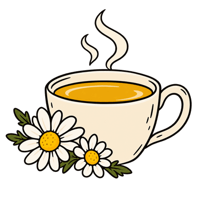 Tasse de camomille fumante
